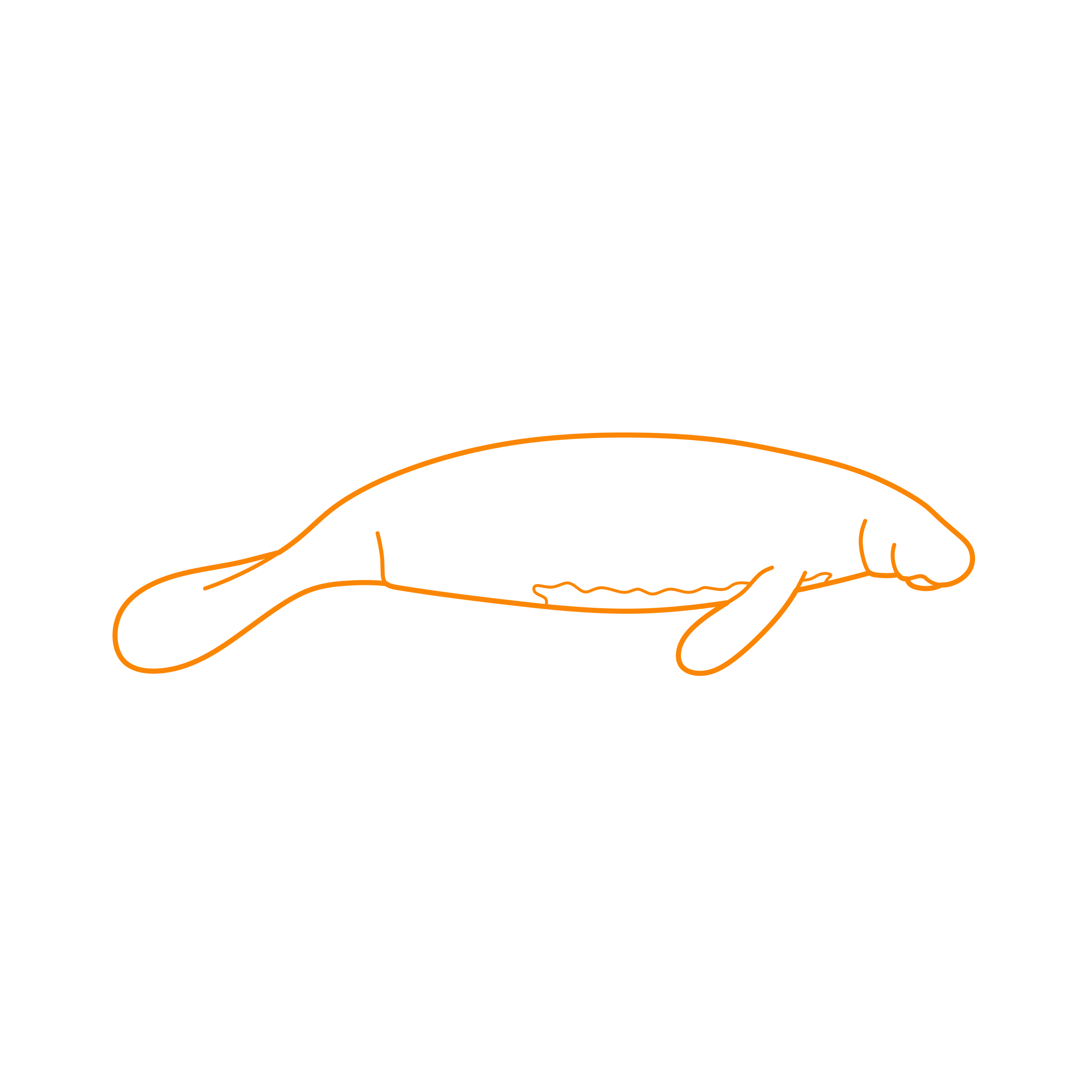 Animals Sea Cows Amazonian Manatee Simple Line Art Svg Free Vectors